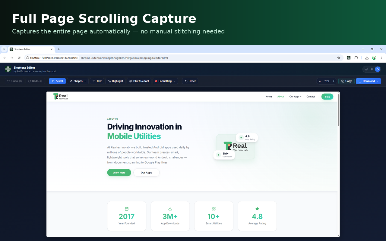 Full Page Scrolling Capture